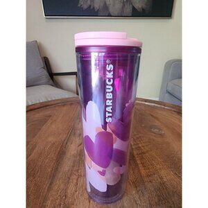 2020 Starbucks Purple Pink Hearts Valentine Grande Coffee Cup Tea Mug 16oz